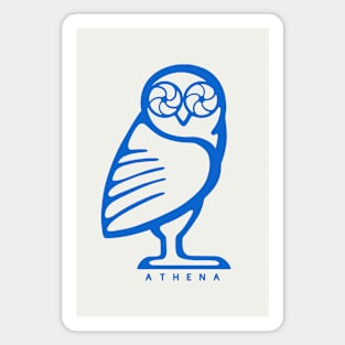 Athena owl. Design for ancient Greece fans in blue ink Magnet